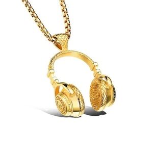 Headphones Necklace Music Pendant Hiphop Fashion chain For Men/Women